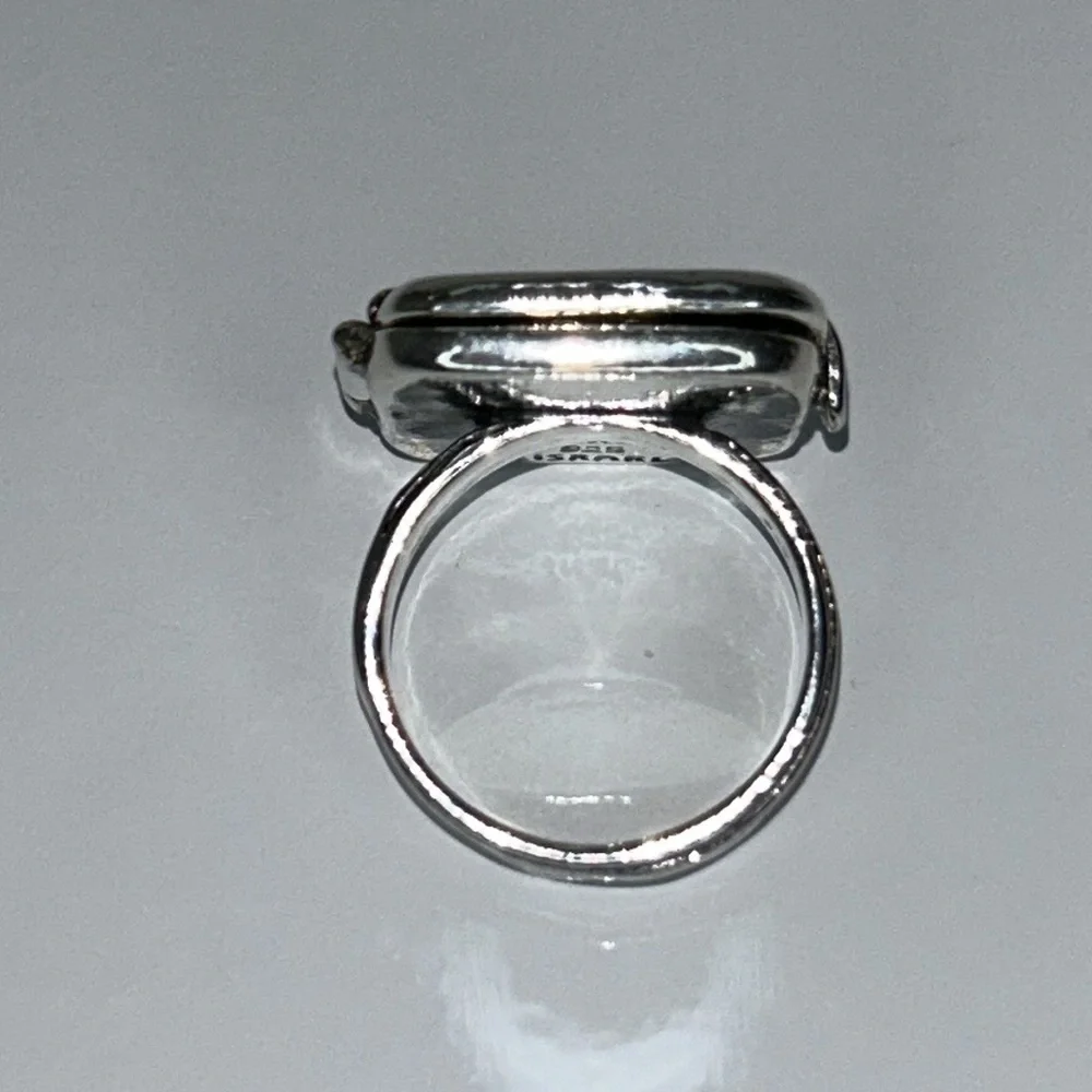 NWT Passage to Israel Sterling Silver Genuine Amethyst Heart Locket Ring